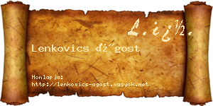 Lenkovics Ágost névjegykártya